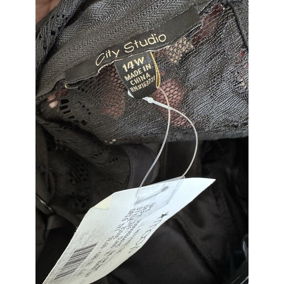 City Studios Women Juniors' Lace Corset-Top Mini Dress Black 14W - Picture 9 of 9